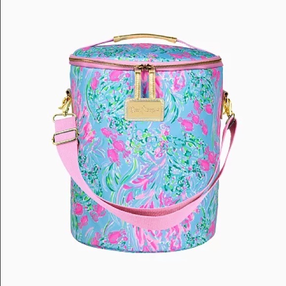 Lilly Pulitzer Soft Beach Cooler Adjustable Removable Strap Double Zipper Close - Picture 2 of 4